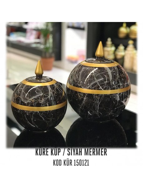 KOD KÜR 150121 KARE KÜP / SİYAH MERMER